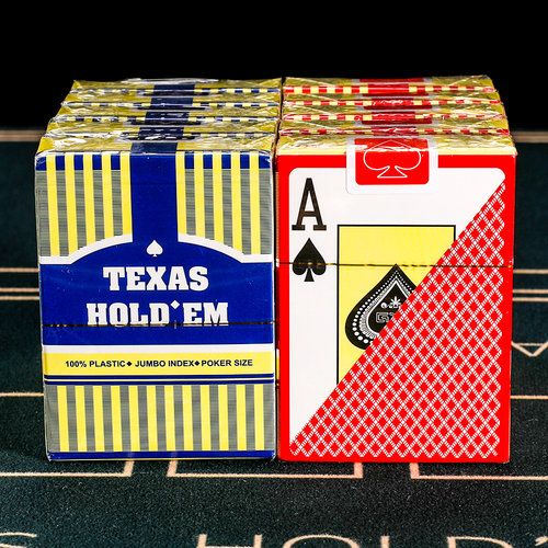 包邮 大字塑料扑克 TEXAS HOLD‘EM 德州扑克牌 附切牌片  10付