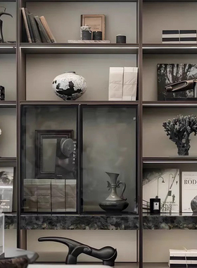 样板间客厅茶几玻璃花瓶摆件轻奢软装组合现代简约售楼处家居装饰