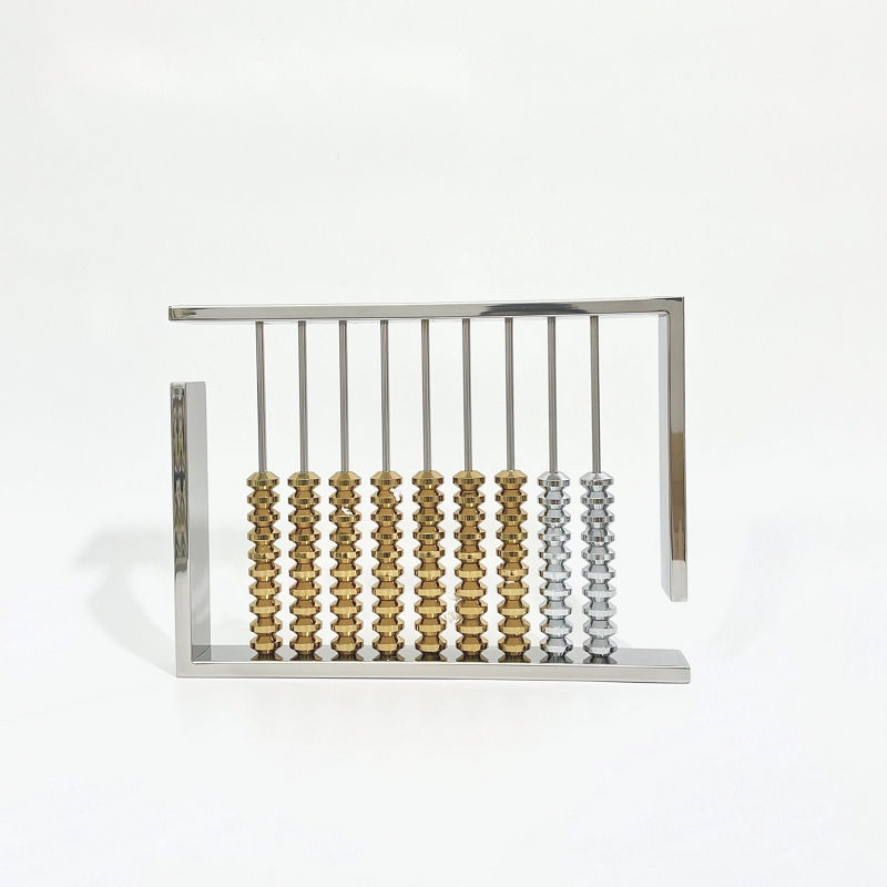 现代轻奢书房卧室算盘摆件样板间家居软装饰品售楼部书架工艺品