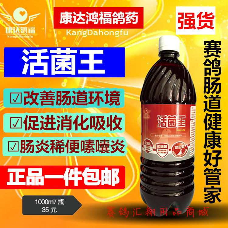 康达鸿福鸽药活菌王大瓶1000ml赛鸽信鸽子用品整肠道活菌液益生菌