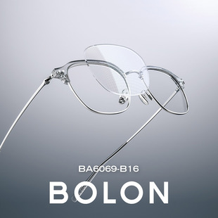 暴龙近视眼镜框男钛架眉框猫眼小框素颜通勤镜架女BA6068 BA6069