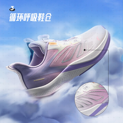 安踏儿童女大童跑鞋夏季新款透气网面跑步运动鞋旋钮鞋子童鞋