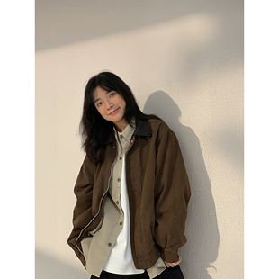 vintage街头宽松百搭高街休闲日系棒球夹克上衣 新款 开衫 外套秋季