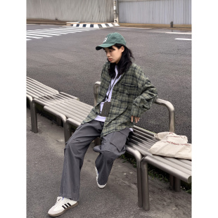 復(fù)古大口袋寬松百搭男女傘兵伐木褲 深灰色工裝 美式 休閑長褲 褲 子潮