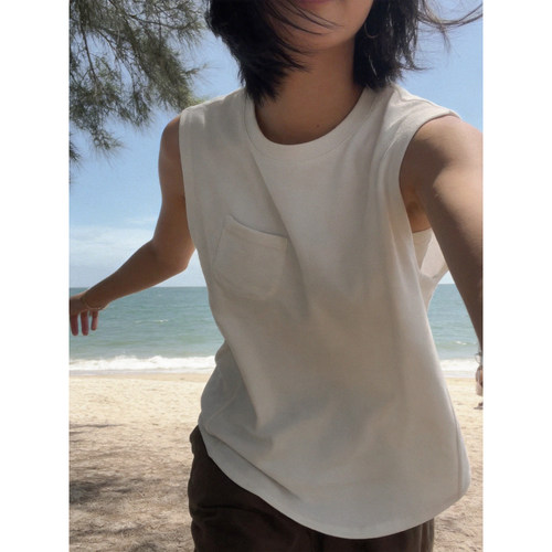 夏季极简ins肌理宽松男女背心