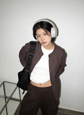 极简风格子衬衫男女中性老钱风宽松复古休闲百搭长袖圆领衬衣外套