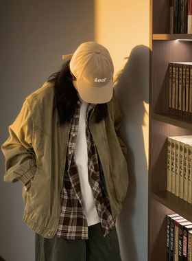 美式复古潮牌外套男女2025早秋新款工装日系棒球服开衫夹克上衣服