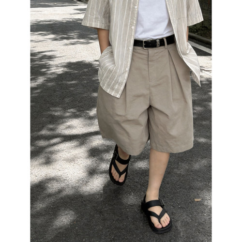 夏季卡其宽松阔腿百搭五分短裤