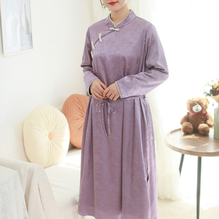 胖妹妹2025秋季新品新中式缎面大码盘扣显瘦复古