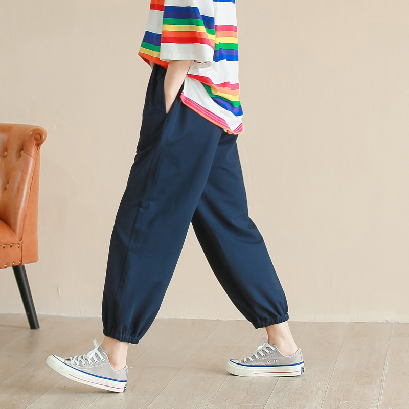 全棉针织面料云子运动裤