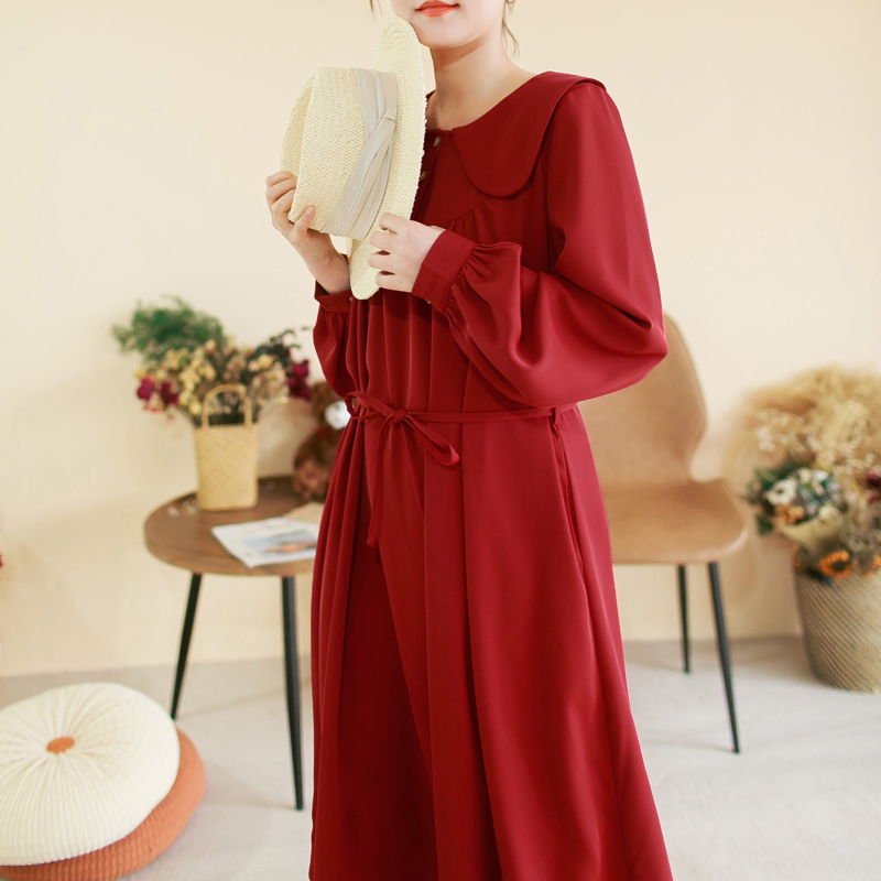 云子法式连衣裙优雅宽松