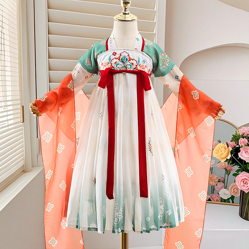【锦鸾】秋季新款女童汉服秋中国风连衣裙长袖秋季汉服