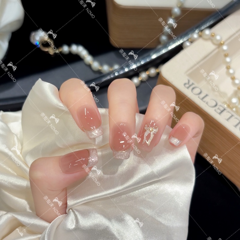 【金玉腰】法式溜边手工穿戴甲显白高颜值美甲