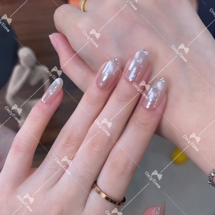 裸色猫眼穿戴甲显白日常美甲INS风甲片 沐光
