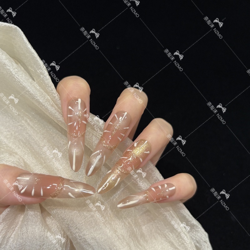 【L01】神谕猫眼手工长款穿戴甲爆闪气质高级显白