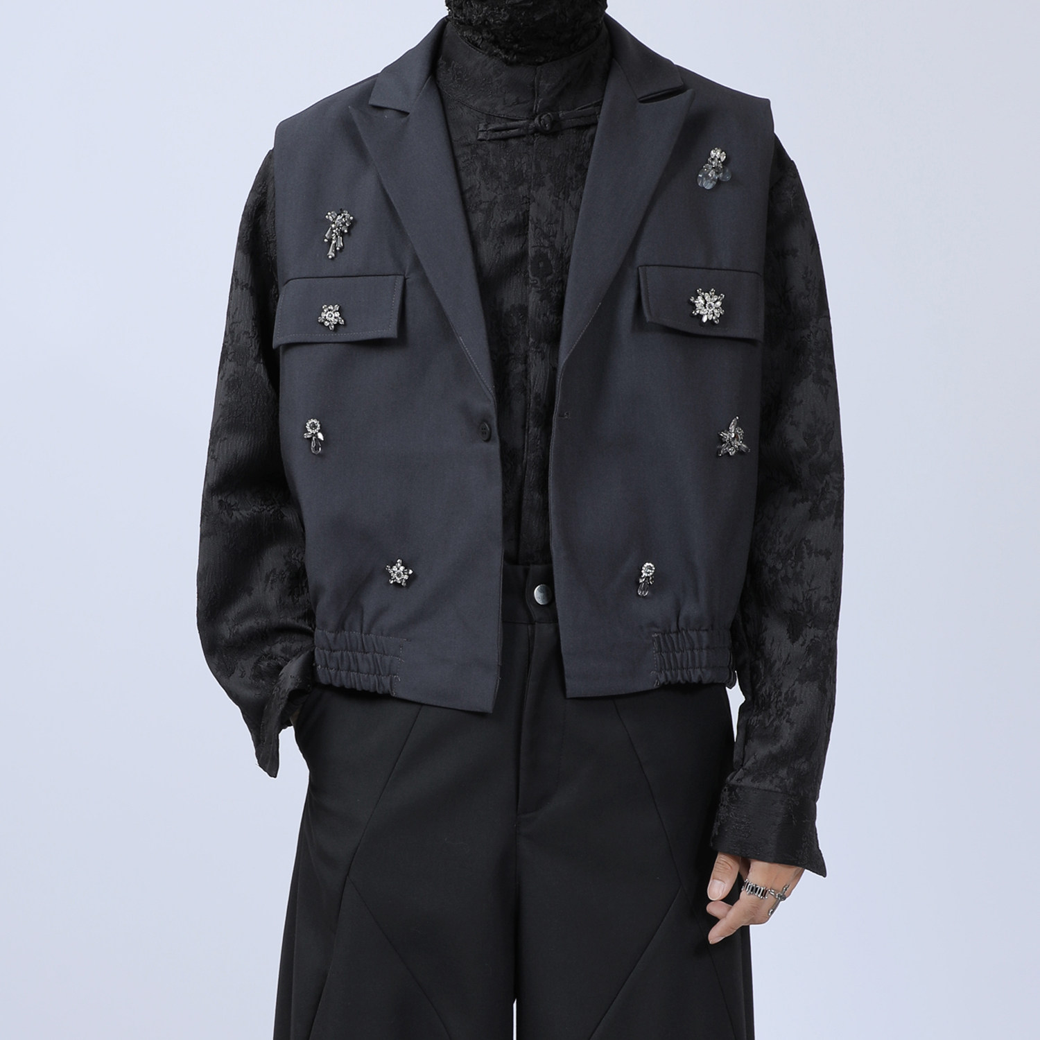 原创男装马甲小众轻奢钉钻设计灰色短款坎肩宽松百搭背心男士外套,男装,常规马甲,淘宝优惠券,粉丝福利购,淘宝优惠卷