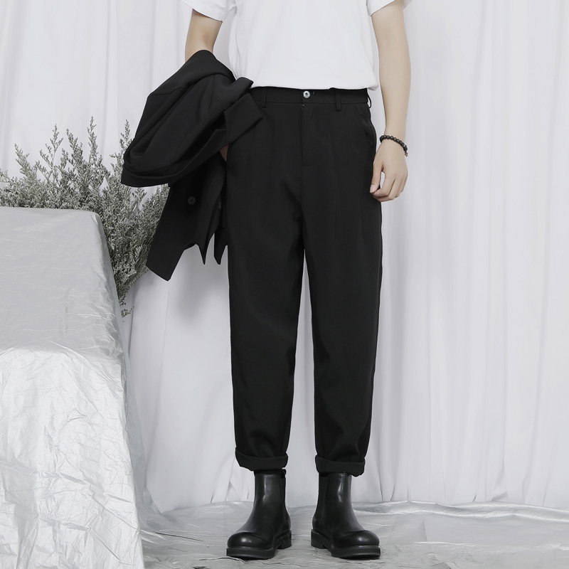 2021新款休闲裤男士日系简约宽松