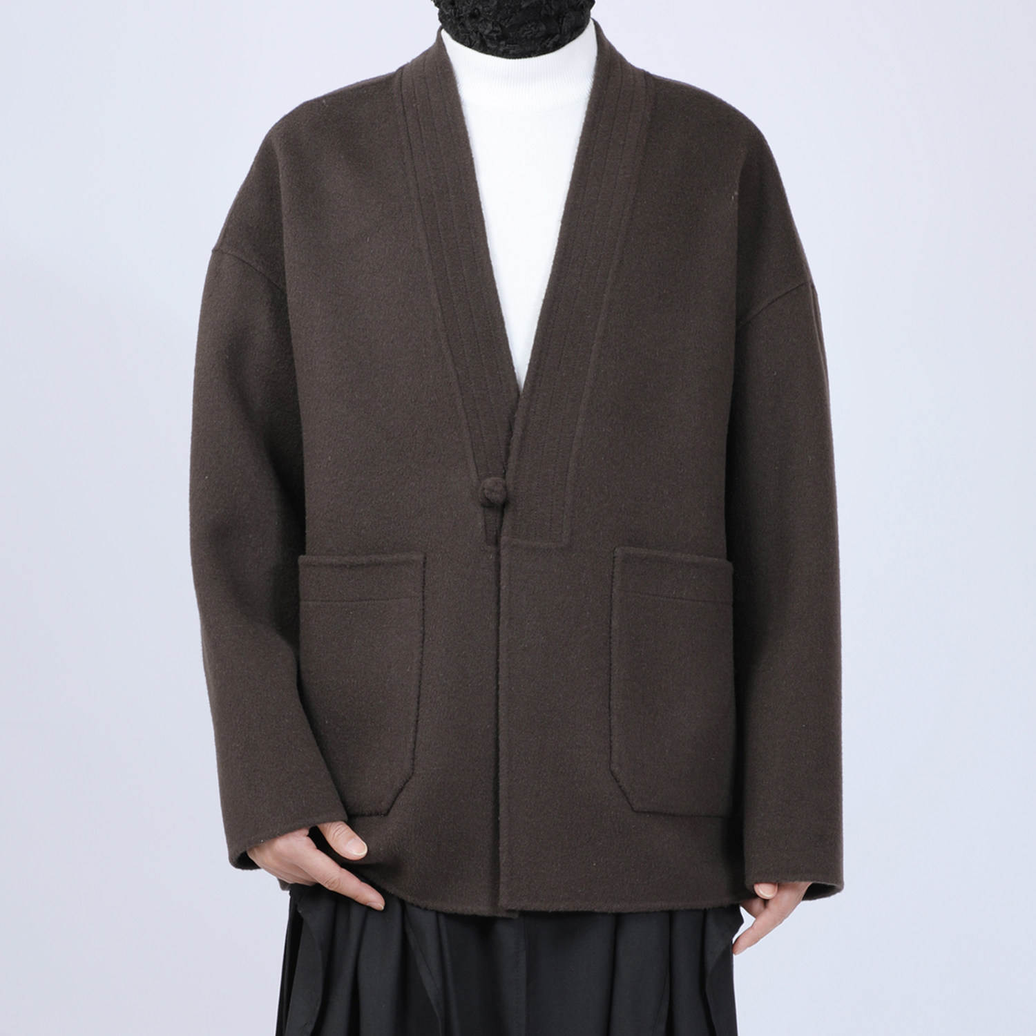 男装毛呢大衣外套中式复古冬季青年立领单扣宽松廓形羊毛大衣茶服,男装,毛呢大衣,淘宝优惠券,粉丝福利购,淘宝优惠卷