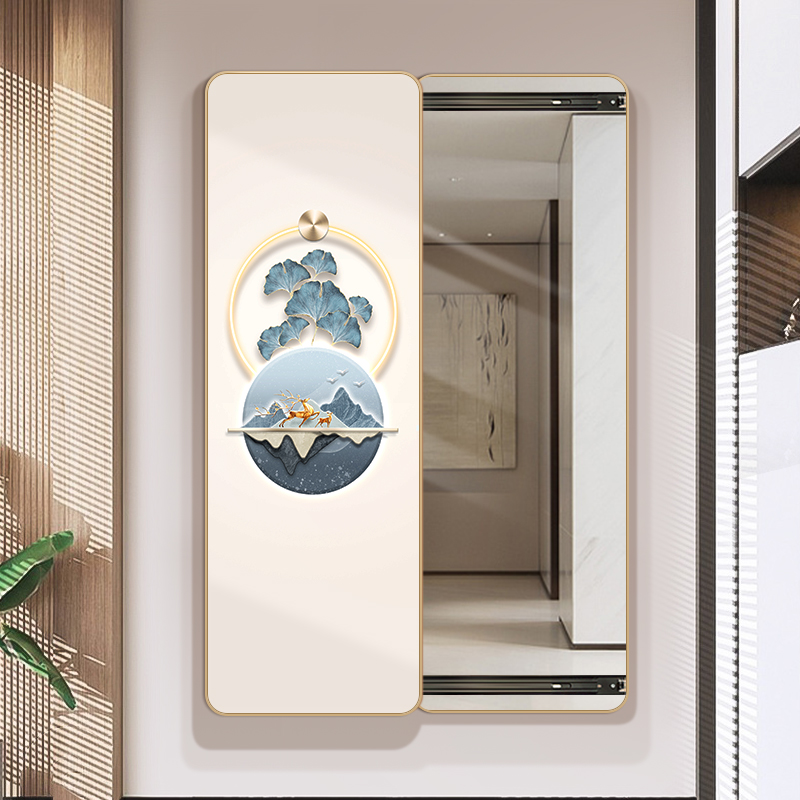 隐形全身镜圆角超薄奶油风