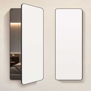 强磁吸板全身镜diy冰箱贴隐藏式可推拉穿衣镜写字板遮挡隐形镜子