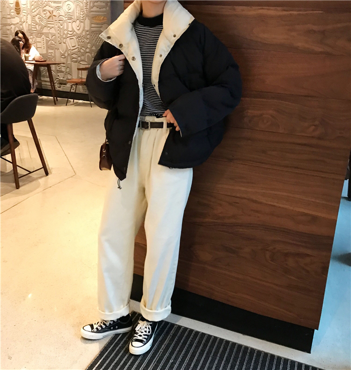 Real price cotton clothing women's Korean version short loose warm and thin coat give hat