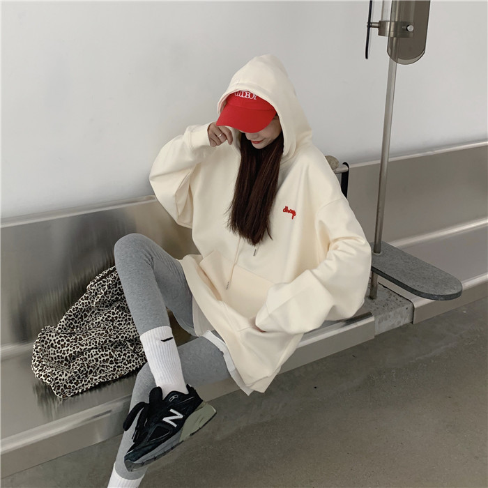 Real price! Korean version loose and lazy clothes long sleeve sweater Hooded Coat