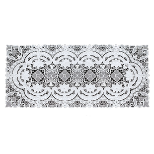 唯米9942复古民族风纯白色蕾丝镂空餐桌布茶几垫电视柜鞋斗柜桌旗