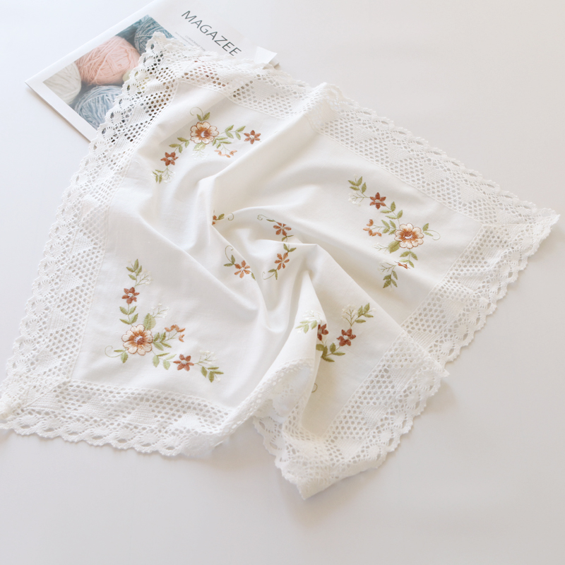 唯米5154百搭白色蕾丝防尘布盖巾