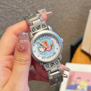 可爱飞天小马石英女表防水钢带学生手表时尚轻奢小众设计感女士表