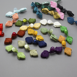 旗袍盘扣扣子国风玉石桃芯扣复古汉服手工编织纽扣民族风装饰辅料