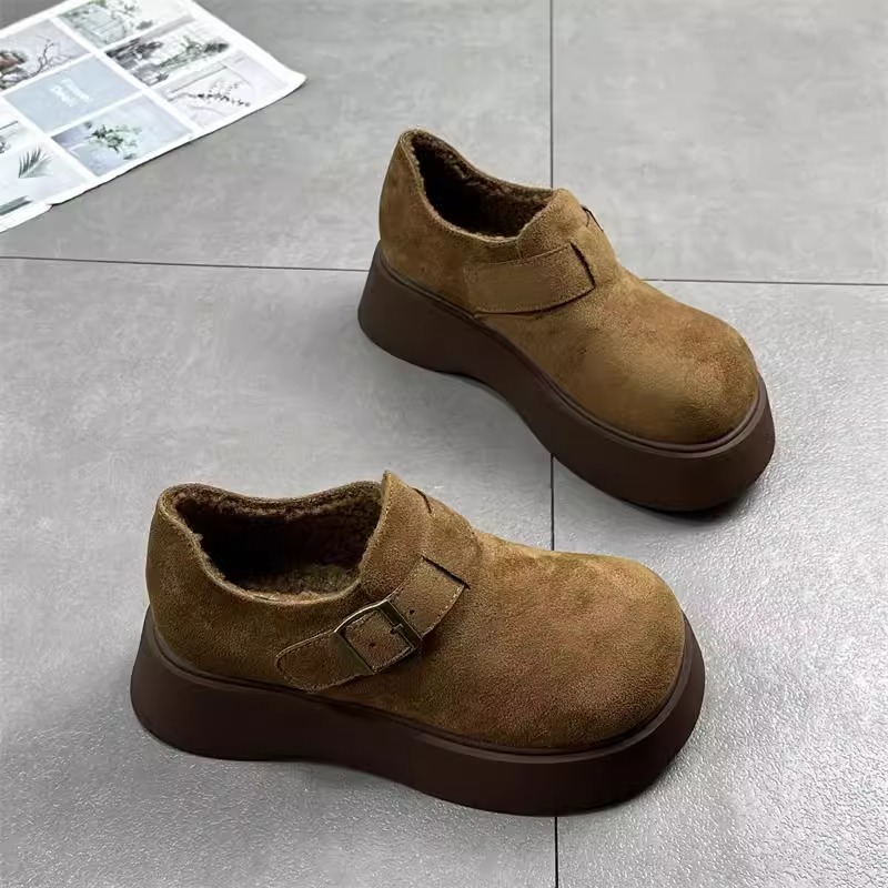 厚底增高勃肯鞋女冬加绒