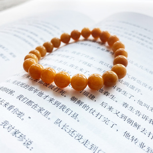 老黄玉手链 老矿黄玉石手串 黄龙玉手链 单圈手串饰品