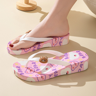 人字拖女夏季外穿可爱夹脚拖鞋防滑浴室洗澡沙滩海边夹板夹趾凉拖