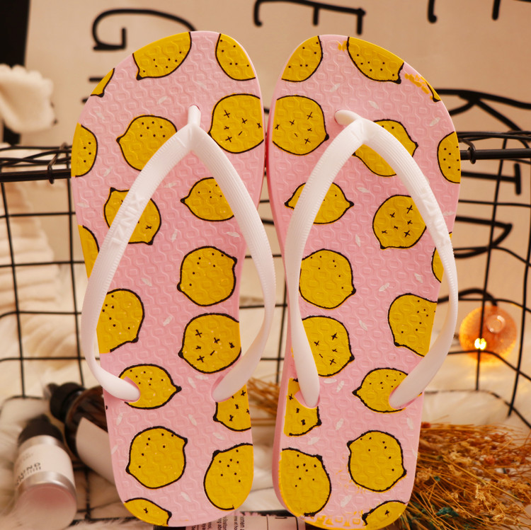 水果夏季时尚夹脚平跟海边沙滩鞋