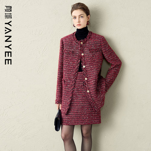 颜域小香风外套半裙套装