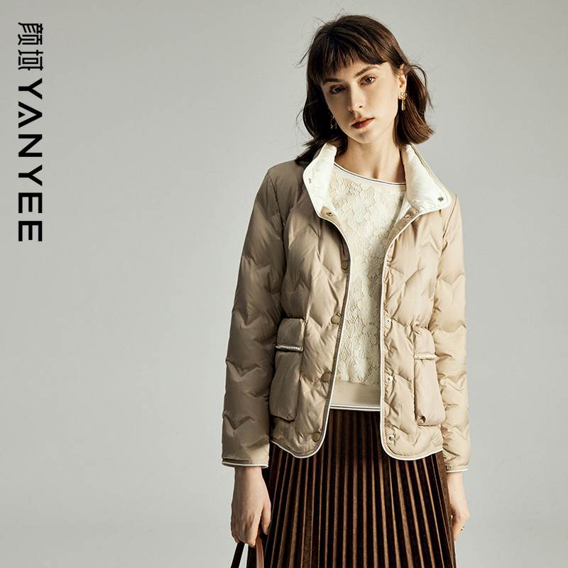 颜域加厚保暖时尚气质白鸭绒外套