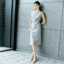 显瘦修身 颜域蕾丝背心连衣裙女2026春装 法式 轻奢亮片无袖 长裙 新款