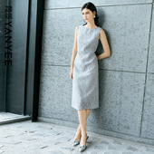 颜域蕾丝背心连衣裙女2026春新款 名媛轻奢收腰显瘦正式 场合中长裙