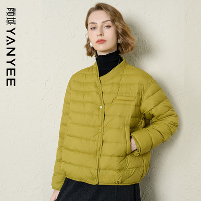 颜域独特轻薄保暖短款羽绒服