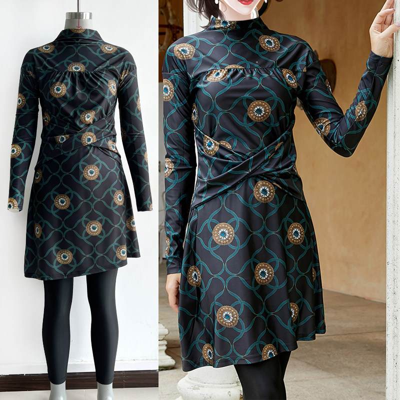 回族半高领长袖分体泳衣布基尼女Long Sleeve Swimwear / Burkini