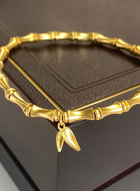 新款竹节手链女小众设计高级感古法节节高升沙金手串百搭竹子手饰