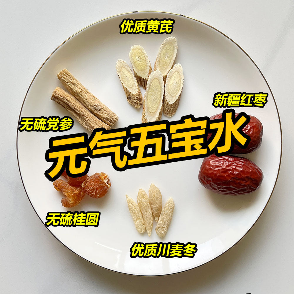 皛焜园元气五宝水黄芪党参桂圆红枣男女人补气养血茶调理养生茶