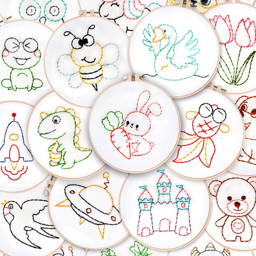 儿童刺绣安全针材料包手帕塑料针