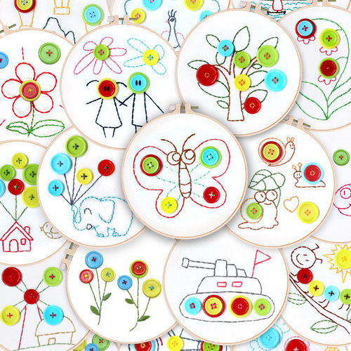 儿童缝纽扣安全针塑料针送绣绷