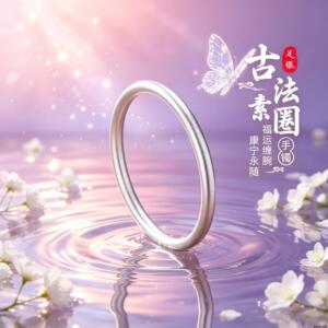 足银S999纯古法传承素圈手