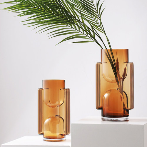 简约几何玻璃花瓶摆件软装饰品