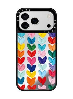 何穗同款油彩爱心适用于苹果17promax手机壳/iphone16promax/15pro/14plus/13p/12p套case磁吸手机壳手链