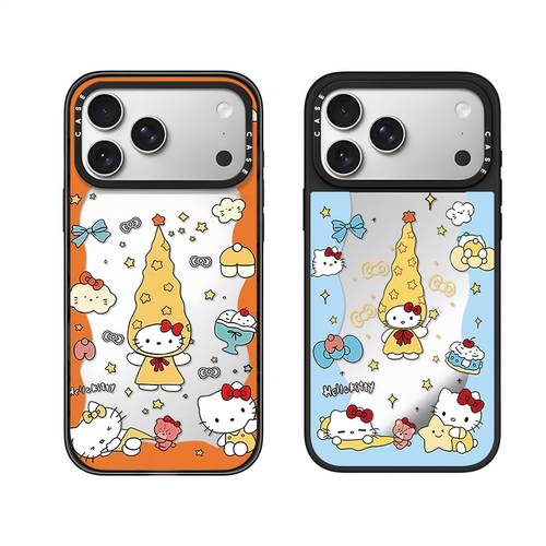 case手机壳联名波浪纹环绕卡通星星HelloKitty猫适用苹果18promax手机壳iPhone17pro保护套16pro