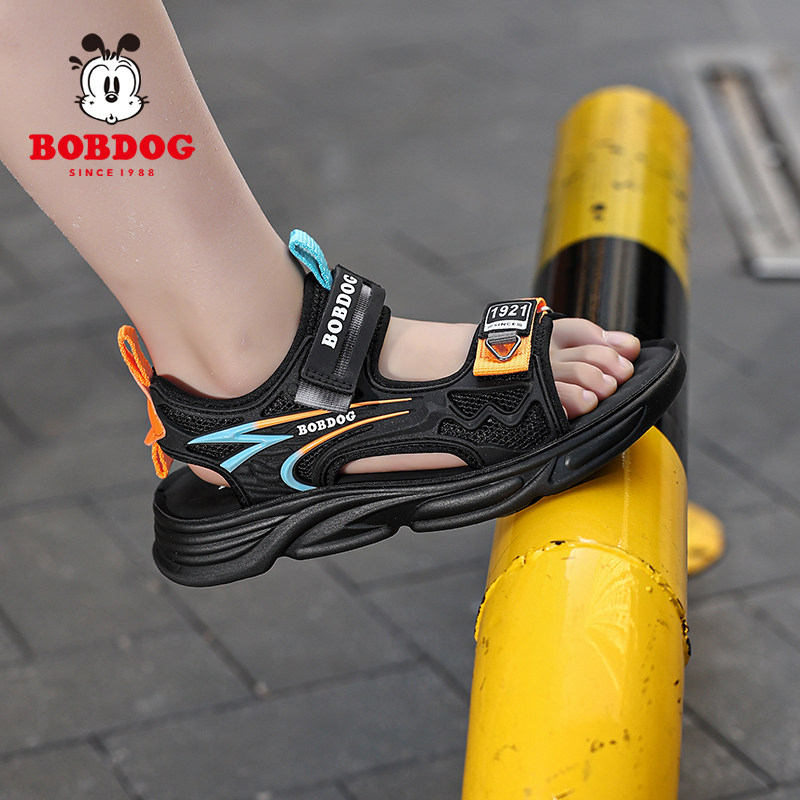 巴布豆男童凉鞋2026夏季新款青少年露趾沙滩鞋大童男孩学生儿童鞋