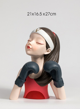 拳击女孩健身房摆件开业礼品现代